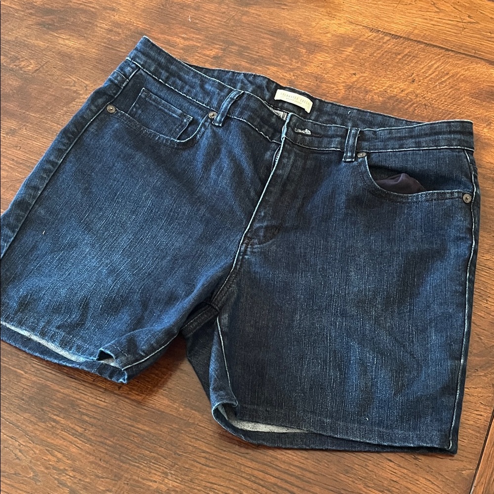 Dark blue denim shorts, size 12